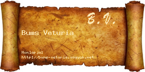 Bums Veturia névjegykártya